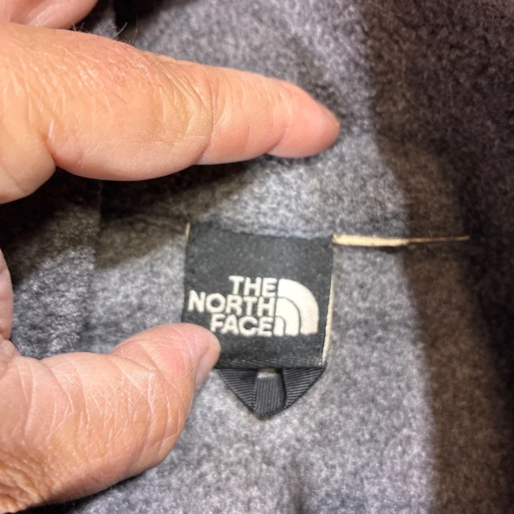 Vintage The North Face Fleece Jacket Men Large Gray Full Zip Distressed Pit Zips